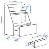 BERGIG Book display with storage, white