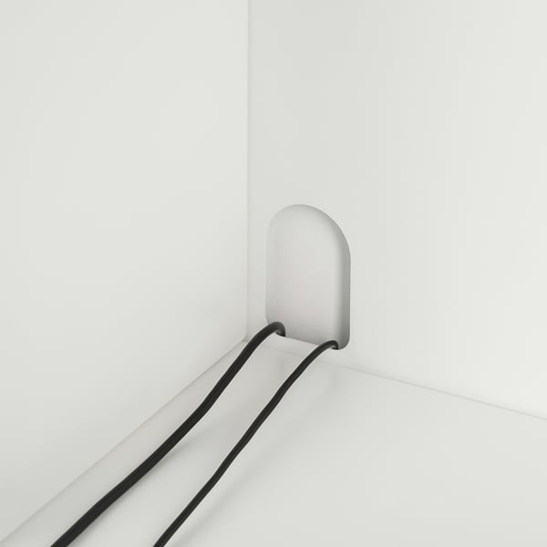 White modern corner desk, clean lines, adjustable height, sleek surface.