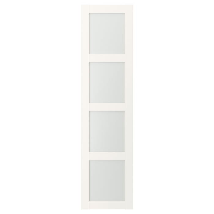 BERGSBO door, frosted glass/white, 50x195 cm IKEA