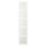 BERGSBO Door with hinges, frosted glass/white, 50x229 cm