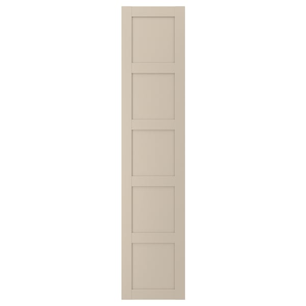 BERGSBO Door with hinges, grey-beige, 50x229 cm