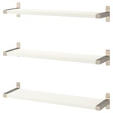 BERGSHULT / GRANHULT Wall shelf combination, white/nickel-plated, 80x20 cm