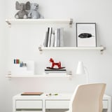 BERGSHULT / GRANHULT Wall shelf combination, white/nickel-plated, 80x20 cm