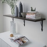 BERGSHULT / KROKSHULT Wall shelf, brown-black/anthracite, 120x30 cm