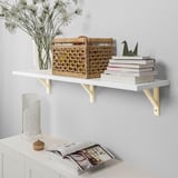 BERGSHULT / SANDSHULT Wall shelf, white/aspen, 120x30 cm