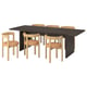 BERGSHYTTAN / STOCKHOLM 2025 Table and 6 chairs, dark brown ash veneer/leather dark brown, 240x93 cm