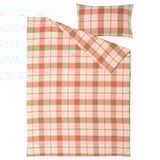 BESKSÖTEMAL Duvet cover and pillowcase, red-brown/check, 150x200/50x80 cm