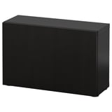 BESTÅ Shelf unit with door, black-brown/Lappviken black-brown, 60x22x38 cm