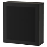 BESTÅ Shelf unit with door, black-brown/Mörtviken black, 60x22x64 cm