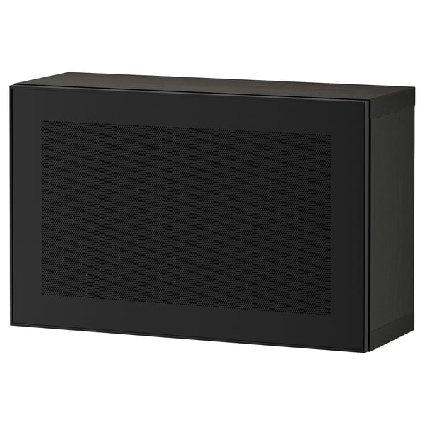 BESTÅ Shelf unit with door, black-brown/Mörtviken black, 60x22x38 cm
