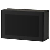 BESTÅ Shelf unit with door, black-brown/Mörtviken black, 60x22x38 cm