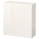 BESTÅ Shelf unit with door, white/Selsviken high-gloss/white, 60x22x64 cm