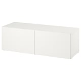 BESTÅ Shelf unit with doors, white/Laxviken white, 120x42x38 cm