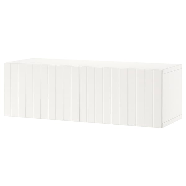 BESTÅ Shelf unit with doors, white/Sutterviken white, 120x42x38 cm