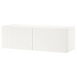 BESTÅ Shelf unit with doors, white/Sutterviken white, 120x42x38 cm