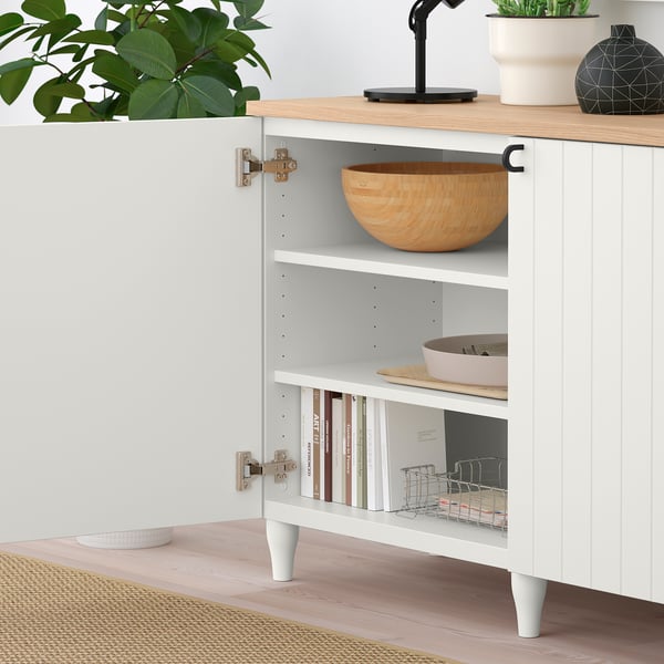 BESTÅ Storage combination with doors, white/Sutterviken/Kabbarp white, 180x42x76 cm