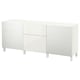 BESTÅ Storage combination with drawers, Laxviken white/Selsviken high-gloss/white, 180x42x74 cm