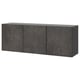 Option: BESTÅ Wall-mounted cabinet combination, black-brown/Kallviken concrete effect, 180x42x64 cm