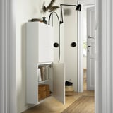 BESTÅ Wall-mounted cabinet combination, white/Selsviken high-gloss/white, 60x22x64 cm