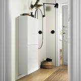 BESTÅ Wall-mounted cabinet combination, white/Selsviken high-gloss/white, 60x22x64 cm