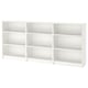 A white BILLY bookshelf with multiple adjustable shelves.
