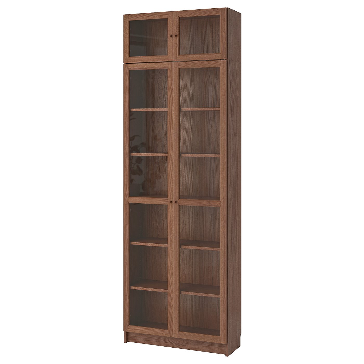 BILLY / OXBERG Bookcase, brown ash veneer, 80x30x237 cm IKEA