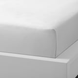 BJÖRKAL Fitted sheet, white, 140x200 cm