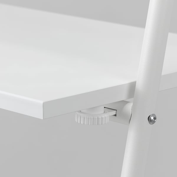 White foldable tables hinge detail, showing quality materials and design.