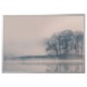 Bjorksta large picture frame - silver, rectangular, minimalist design, holding a serene landscape print with bare trees and calm water.