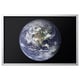 BJÖRKSTA framed earth picture, black, sleek aluminium, round globe design.