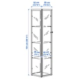BLÅLIDEN Glass-door cabinet, white, 35x32x151 cm