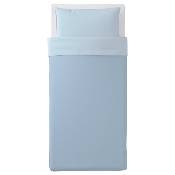 BLÅVINDA Duvet cover and pillowcase, light blue, 150x200/50x80 cm