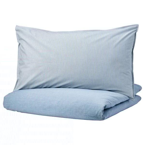 BLÅVINDA Duvet cover and pillowcase, light blue, 150x200/50x80 cm