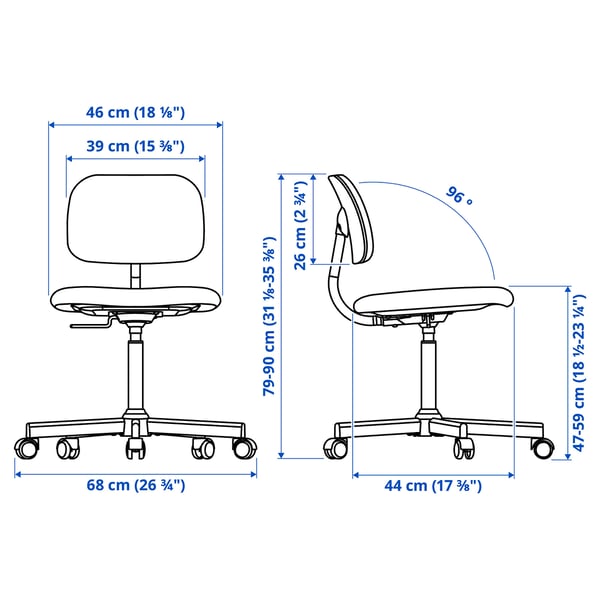 BLECKBERGET Swivel chair, Klovsta white/grey