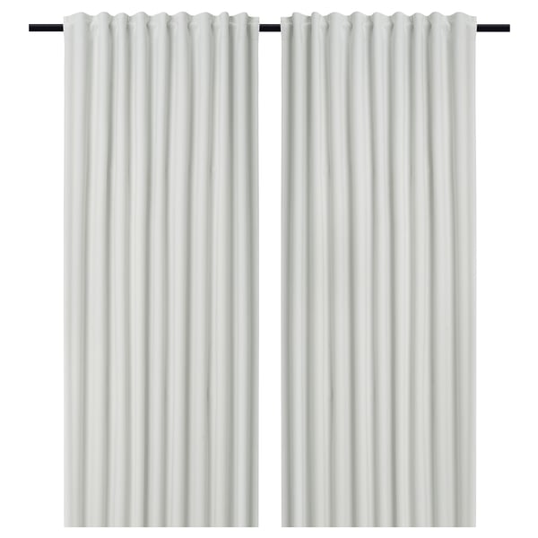 BLYSPINNMAL Block-out curtains, 1 pair, off-white, 145x300 cm