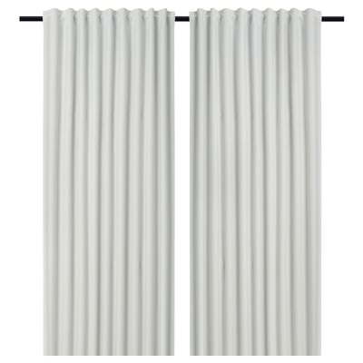 BLYSPINNMAL Block-out curtains, 1 pair, off-white, 145x300 cm