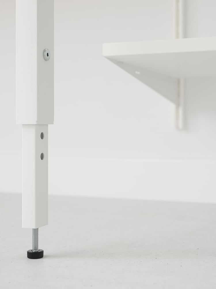 BOAXEL / LAGKAPTEN shelving unit with table top, white, 187x62x201 cm