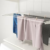 BOAXEL Laundry combination, white/metal, 82x40x201 cm
