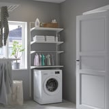 BOAXEL Laundry combination, white/metal, 82x40x201 cm