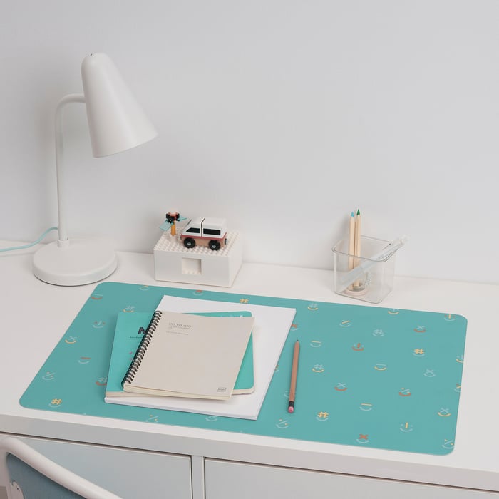 BÖNSYRSA desk pad, turquoise, 60x37 cm IKEA