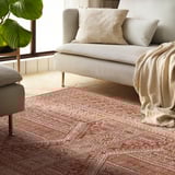 BORRIDSÖ Rug, low pile, red/white, 200x300 cm