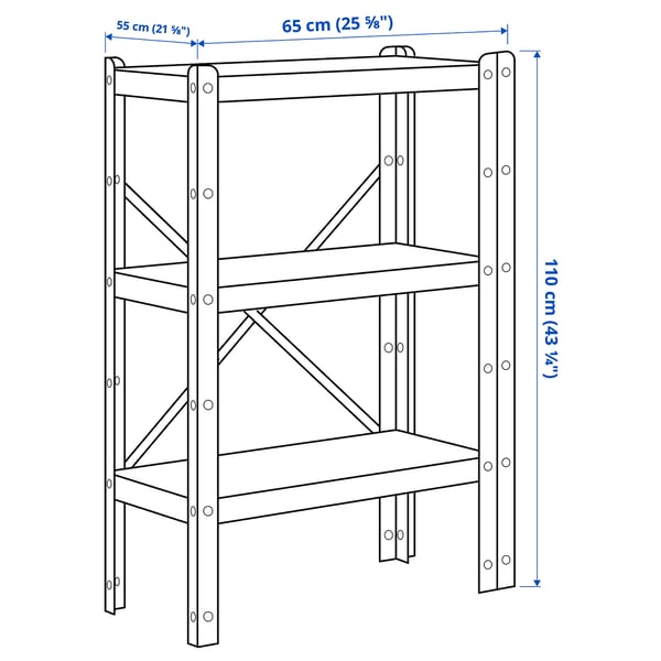 BROR Shelving unit, black, 234x55x190 cm