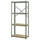 Option: BROR Shelving unit, grey-green/pine plywood, 85x40x190 cm