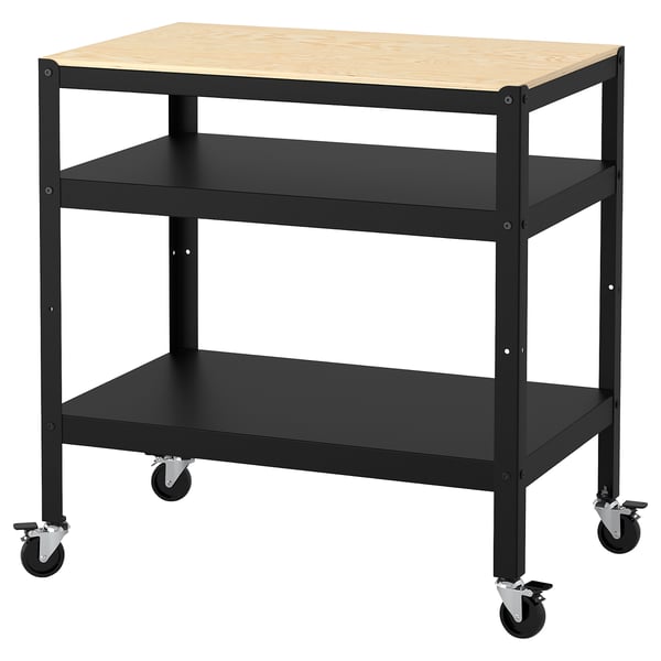 Specifiek Opiaat Absoluut BROR Trolley, black/pine plywood, 85x55 cm - IKEA