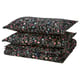 BRUDKRUSBÄR Duvet cover and 2 pillowcases, black multicolour/floral pattern, 240x220/50x80 cm