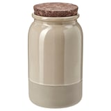BRUGDHAJ Jar with lid, beige, 1.2 l