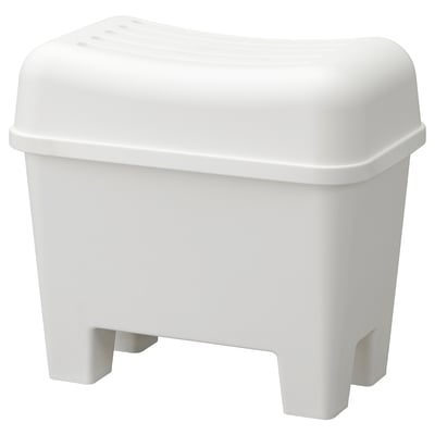 BURSJÖN Stool with storage, white