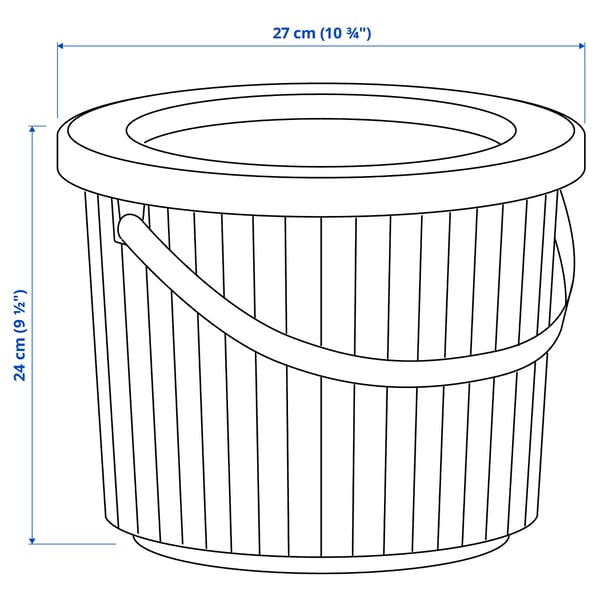 DAMMÄNG Bin with lid, dark grey, 8 l