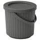 Option: DAMMÄNG Bin with lid, dark grey, 8 l