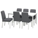 DANDERYD / BERGMUND Table and 6 chairs, white/Gunnared medium grey, 180 cm